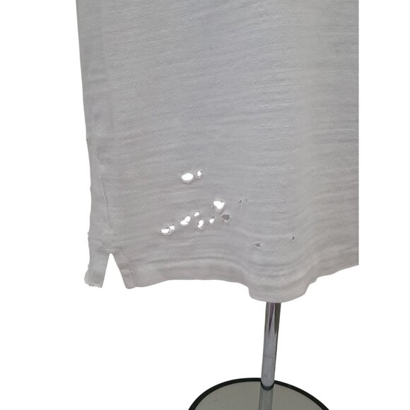 AllSaints ARCHIE Oversized Distressed White Cotton Crewneck Short Sleeve Tee XS - Picture 4 of 9